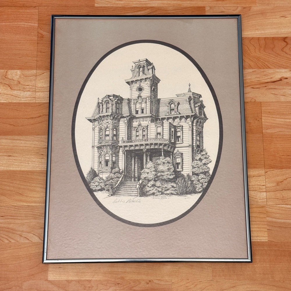 Debbie Patrick SIGNED Governor's Mansion Sacramento CA 14"x18" Framed Lithograph